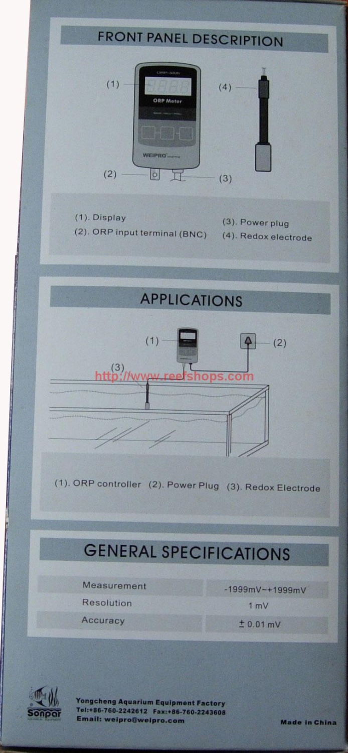 AQUARIUM ORP Meter WEIPRO ORP  - đánh giá và giá Aquarium Marine Color