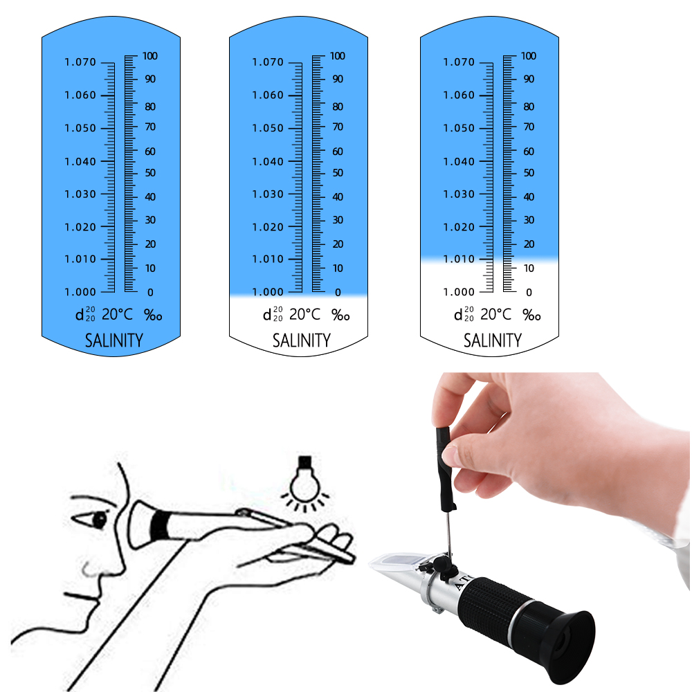 Handheld Salinity Refractomete - đánh giá và giá Refractometer Salinity