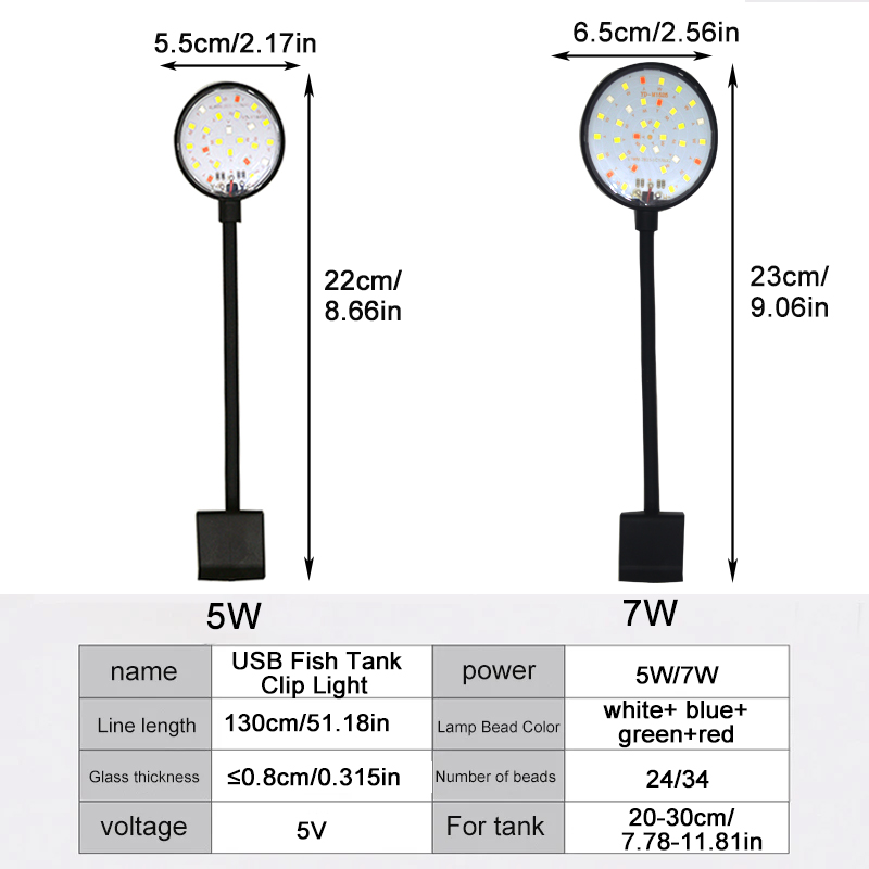 USB Aquarium LED Lamp Fish Tan - đánh giá và giá Aquarium Marine Plants
