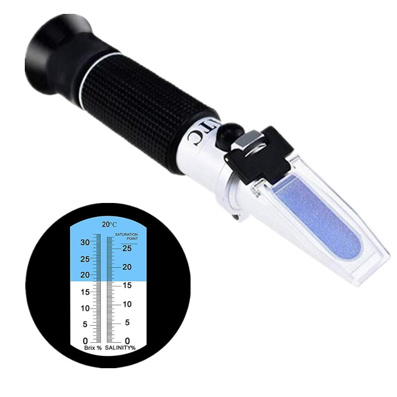 0-32% Sugar 0-28% Salt Portabl - đánh giá và giá Refractometer Salinity