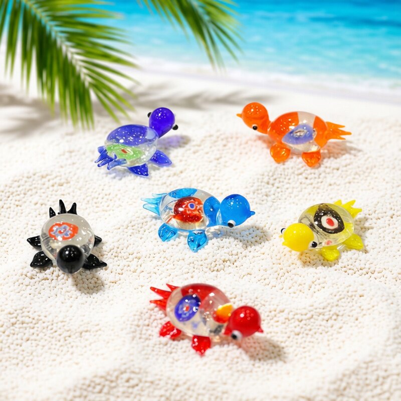 1pc Mini Glass Turtle Figurine - đánh giá và giá Marine Aquarium Japan