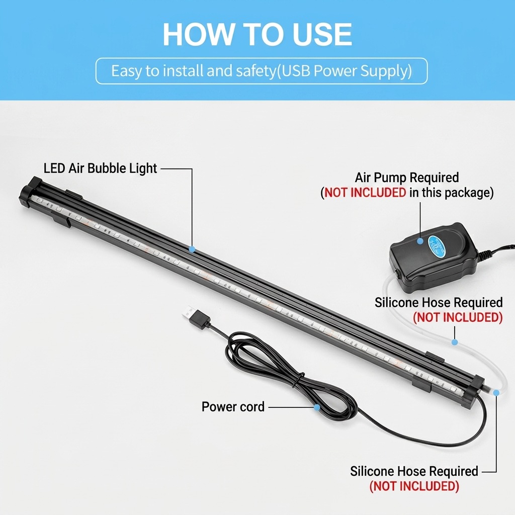 USB LED Aquarium Air Bubble Li - đánh giá và giá Marine Aquarium Water Change